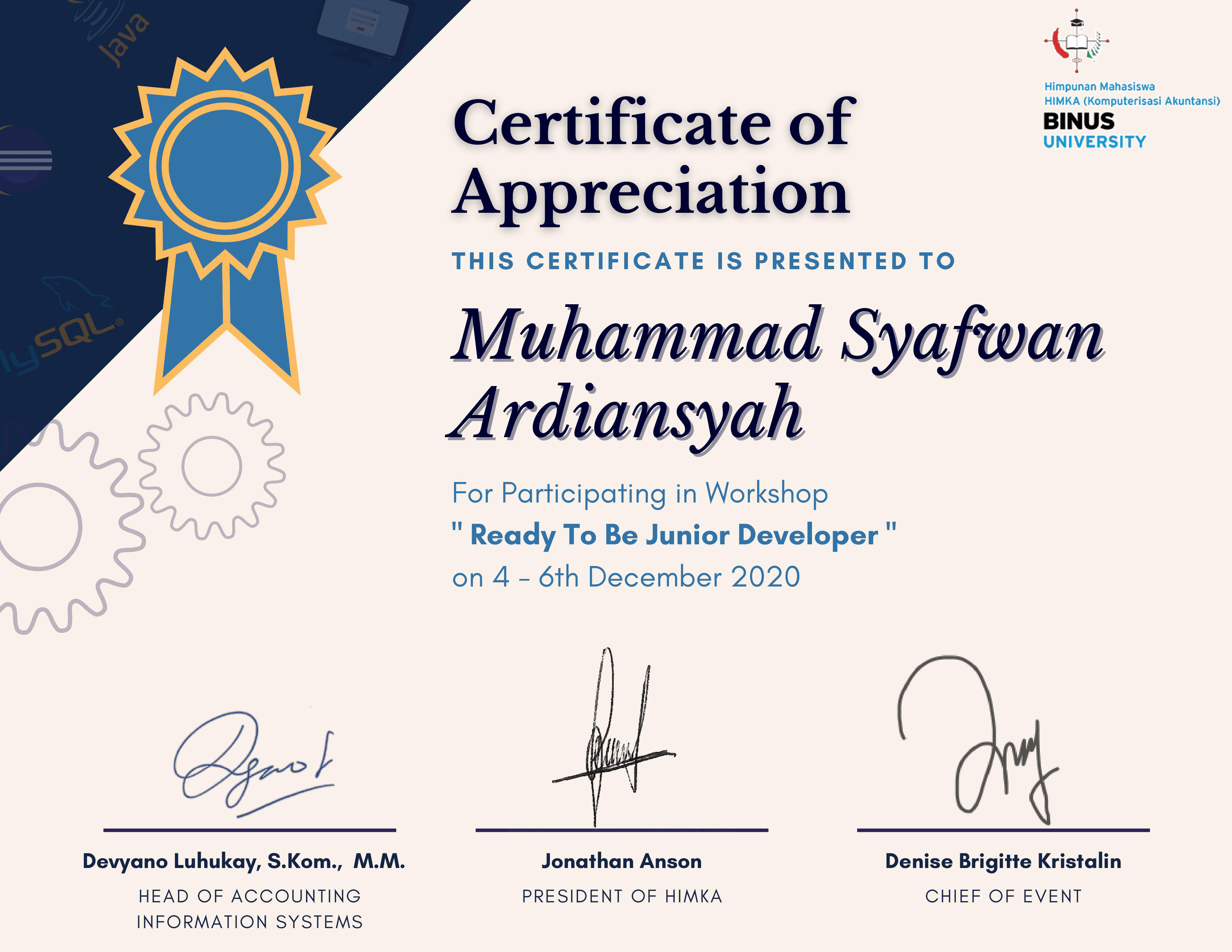 Certificate 1